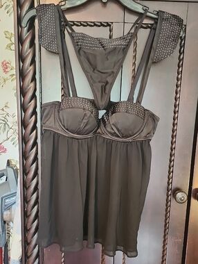 Victoria's Secret "Sexy Little Things" Black Babydoll Chemise & Panty Set